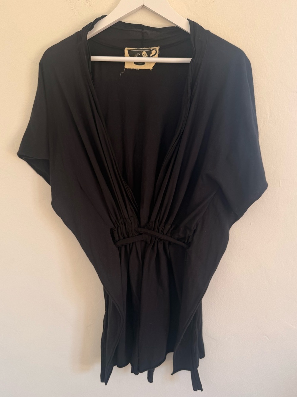 Black Draped Womens Poncho Shrug